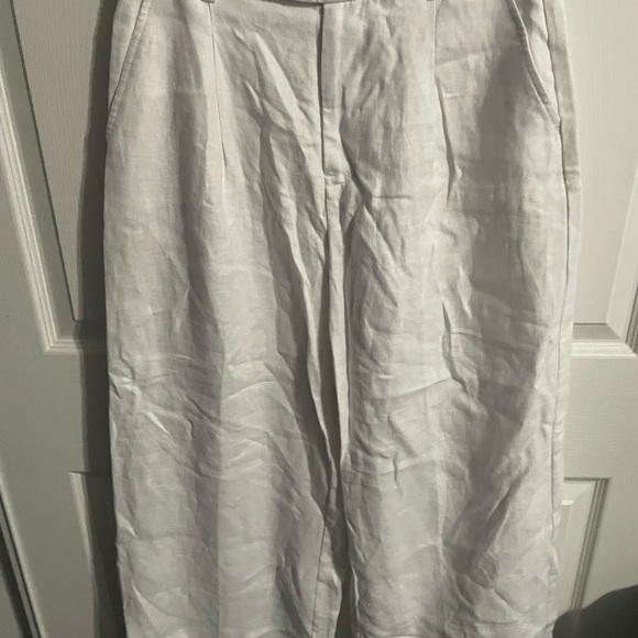 Madewell The Harlow Wide-Leg Pant in 100% Linen, color white, size 2. - Picture 8 of 12